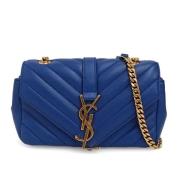 Pre-owned Leather shoulder-bags Yves Saint Laurent Vintage , Blue , Da...