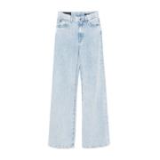 Lichtblauwe Denim Jeans met Klassiek Ontwerp Dondup , Blue , Dames