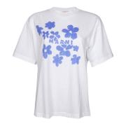 Bloemenprint Katoenen T-shirt Marni , White , Dames