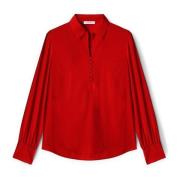 Blouse met kraag Motivi , Red , Dames