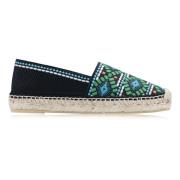 Canvas Slip-On Espadrilles Kameel Logo Prada , Multicolor , Dames