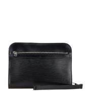 Pre-owned Leather clutches Louis Vuitton Vintage , Black , Dames