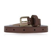 Gouden Logo Leren Riem Dolce & Gabbana , Brown , Dames