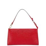 Pre-owned Leather clutches Louis Vuitton Vintage , Red , Dames