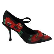 Bloemige Mary Janes Pumps met kristaldetail Dolce & Gabbana , Multicol...