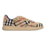 Geruite Terras Sneakers Burberry , Beige , Heren