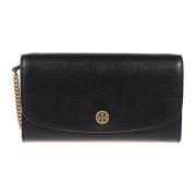 Saffiano lederen crossbody tas Tory Burch , Black , Dames