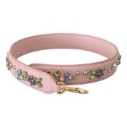 Roze kristalversierde leren band Dolce & Gabbana , Pink , Dames