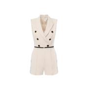 Contrasterende Piping Double-Breasted Jumpsuit Elisabetta Franchi , Be...