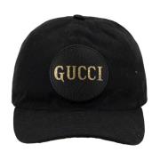 Logo Patch Baseball Cap Velcro Gucci , Black , Unisex