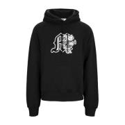 Heren hoodie met grafische print Msgm , Black , Heren