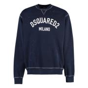 Vintage Katoenen Crew-neck Sweatshirt Dsquared2 , Blue , Heren