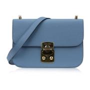 Leren schoudertas met drukknoopsluiting Miu Miu , Blue , Dames