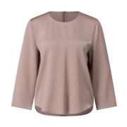 Satin-Crêpe Blouse met Modern Design Luisa Cerano , Brown , Dames