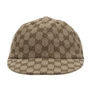 Logo Baseball Cap Zwart Katoen Gucci , Beige , Unisex