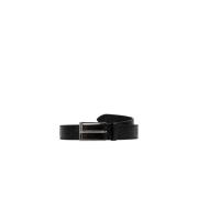 Geperforeerde leren riem met iconisch logo Gucci , Black , Heren