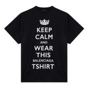 Korte mouwen ronde hals T-shirt Balenciaga , Black , Heren