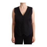 Elegante Zwarte Geknoopte Vest Dolce & Gabbana , Black , Dames