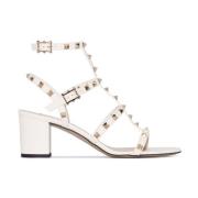 Rockstud Enkelband Sandalen Ivoor Valentino Garavani , Beige , Dames