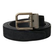 Elegante Suède Leren Riem Dolce & Gabbana , Black , Heren