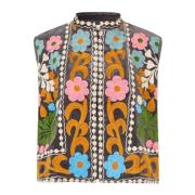 Bohemian-geïnspireerde Bloemen Geborduurde Vest Lollys Laundry , Multi...