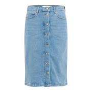 Denim Rok met Voorknopen InWear , Blue , Dames