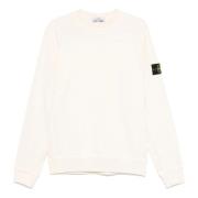 Witte Crewneck Sweatshirt met Contrasterende Stiksels Stone Island , W...