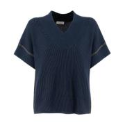 Casual Katoenen T-shirt met Iconische Borduursels Brunello Cucinelli ,...