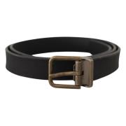 Zwart Leren Messing Metalen Korrel Gesp Klassieke Riem Dolce & Gabbana...