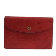 Pre-owned Leather clutches Louis Vuitton Vintage , Red , Dames