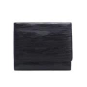 Pre-owned Leather wallets Louis Vuitton Vintage , Black , Dames