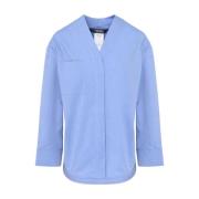 Blauwe Yole Katoenen Overhemd Max Mara , Blue , Dames