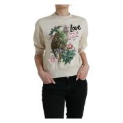 Jungle Print Sweater met Ronde Hals Dolce & Gabbana , Beige , Dames