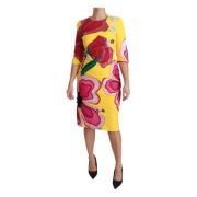 Sunshine Bloom Gele Bloemenjurk Dolce & Gabbana , Yellow , Dames