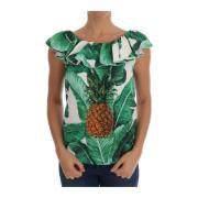 Tropische Elegantie Paillet Ananas Blouse Dolce & Gabbana , Green , Da...