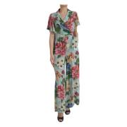 Bloemen zijden jumpsuit met wijde pijpen Dolce & Gabbana , Multicolor ...