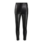 Zwarte Skinny Leren-Look Broek Ermanno Scervino , Black , Dames