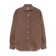 Bruine Casual Overhemd Barba , Brown , Heren