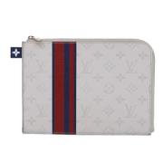 Pre-owned Canvas clutches Louis Vuitton Vintage , White , Dames