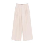 Beige Broek met Plooien Giorgio Armani , Beige , Dames