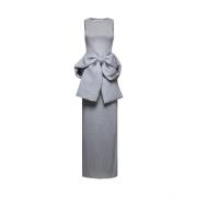 Grijze Gedrapeerde Mouwloze Jurk met Strik JW Anderson , Gray , Dames