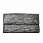 Pre-owned Leather wallets Louis Vuitton Vintage , Black , Dames