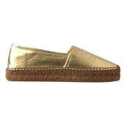 Gouden Elegantie Leren Espadrilles Dolce & Gabbana , Yellow , Dames