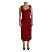 Rode Bodycon Midi Jurk Dolce & Gabbana , Red , Dames