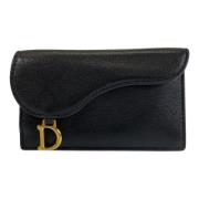 Pre-owned Leather wallets Dior Vintage , Black , Dames