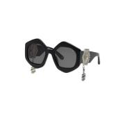 Zwarte Rook Zonnebril Stijlvol Model Philipp Plein , Black , Dames