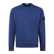 Katoenen Crewneck Sweatshirt met verhoogde stiksels Stone Island , Blu...