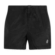 Metallic Nylon Zwemshorts Stone Island , Black , Heren