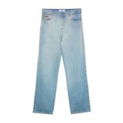 Heldere Blauwe Wide Leg Denim Jeans Msgm , Blue , Heren