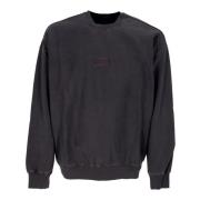 Zwarte Crewneck Fleece met Geborduurd Logo HUF , Black , Heren